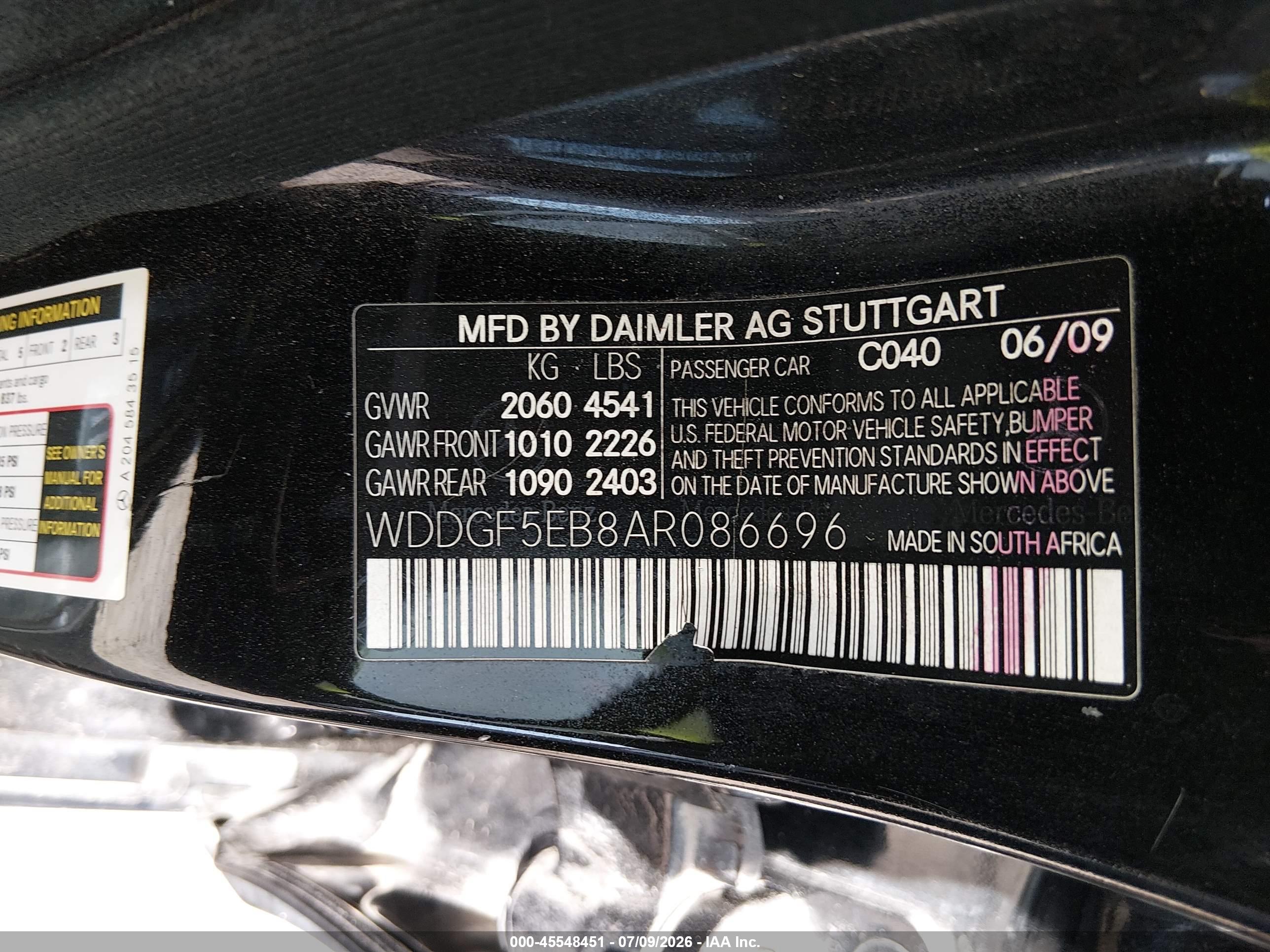 2010 MERCEDES-BENZ C 300 C300