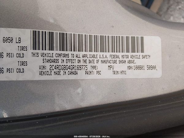 2016 DODGE GRAND CARAVAN AMERICAN VALUE PKG — I9