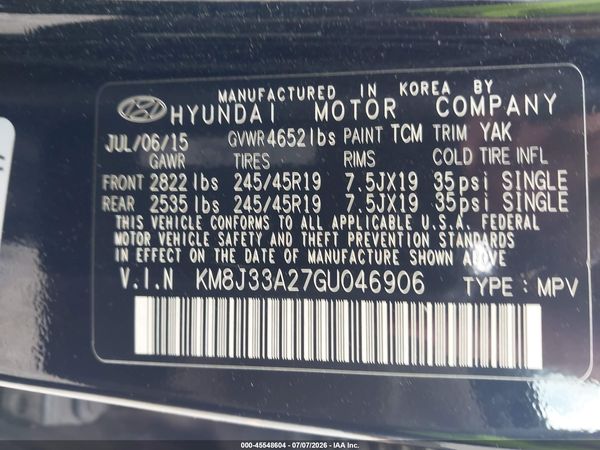 2016 HYUNDAI TUCSON LIMITED