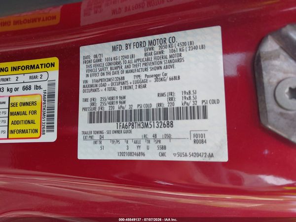 2021 FORD MUSTANG
