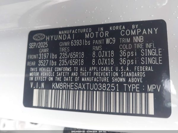 2026 HYUNDAI PALISADE HEV SEL PREMIUM 8P