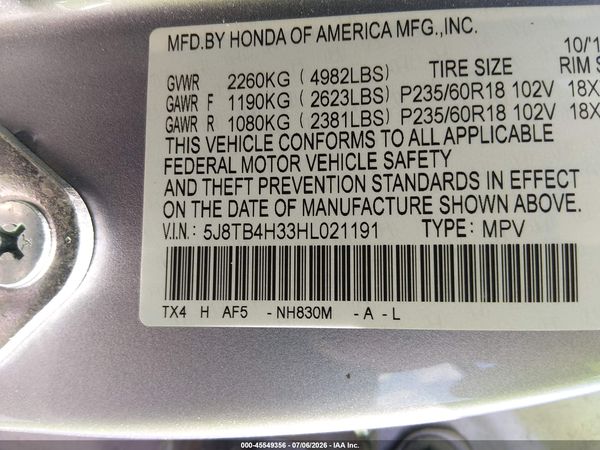 2017 ACURA RDX ACURAWATCH PLUS PACKAGE