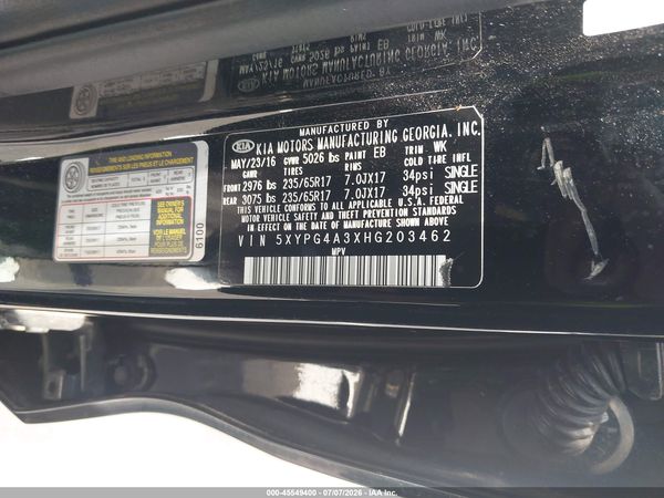 2017 KIA SORENTO 2.4L LX