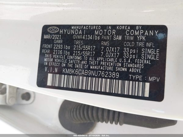 2022 HYUNDAI KONA SEL
