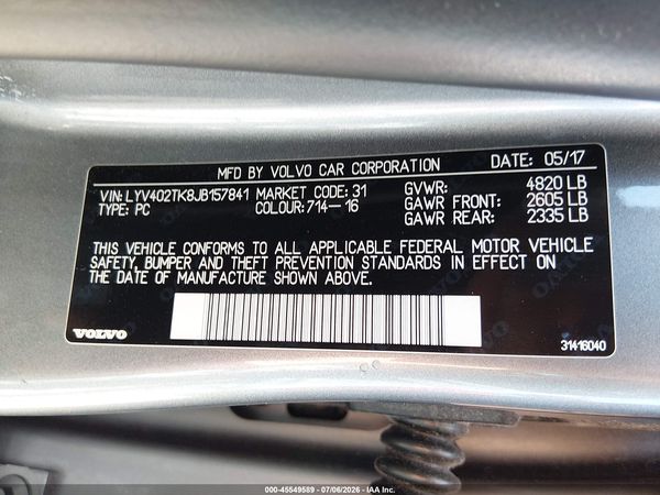 2018 VOLVO S60 INSCRIPTION T5