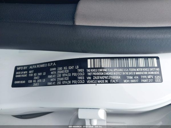 2018 ALFA ROMEO STELVIO SPORT AWD