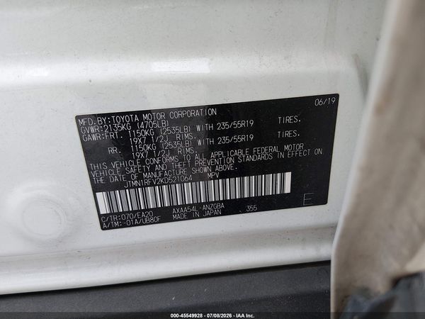 2019 TOYOTA RAV4 LIMITED