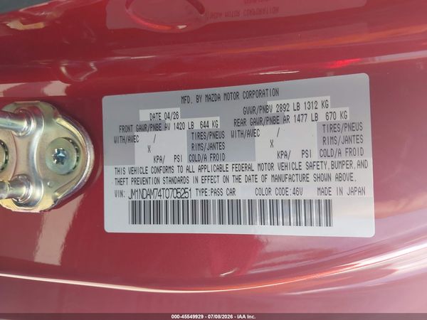 2026 MAZDA MX-5 MIATA RF GRAND TOURING