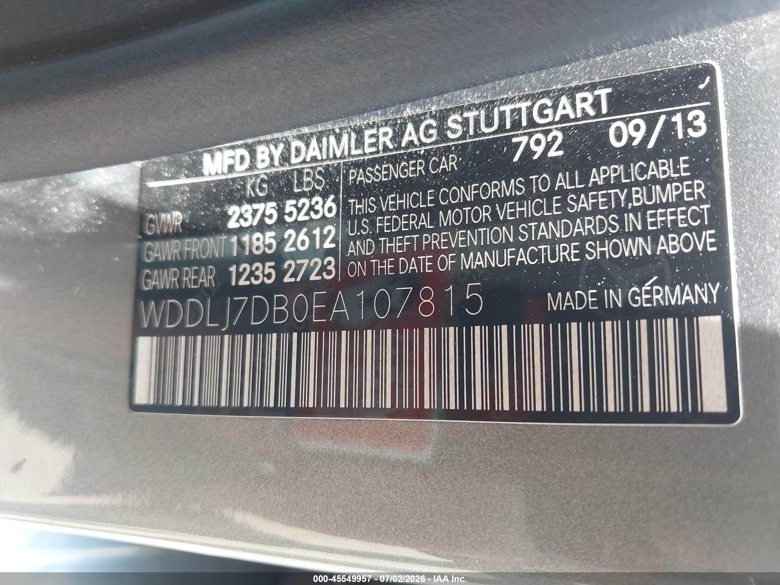 2014 MERCEDES-BENZ CLS 550 CLS550