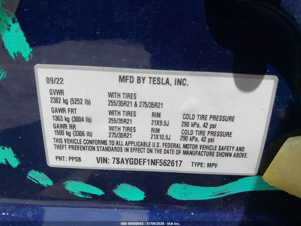 2022 TESLA MODEL Y