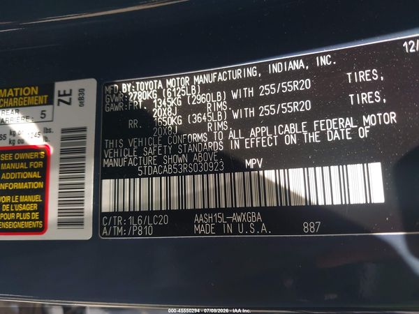 2024 TOYOTA GRAND HIGHLANDER HYBRID LIMITED