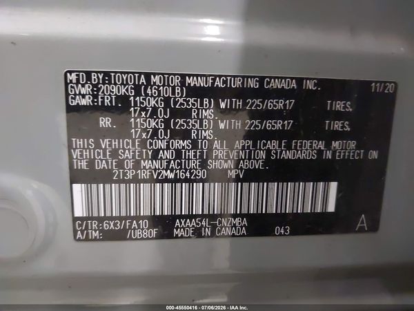 2021 TOYOTA RAV4 XLE