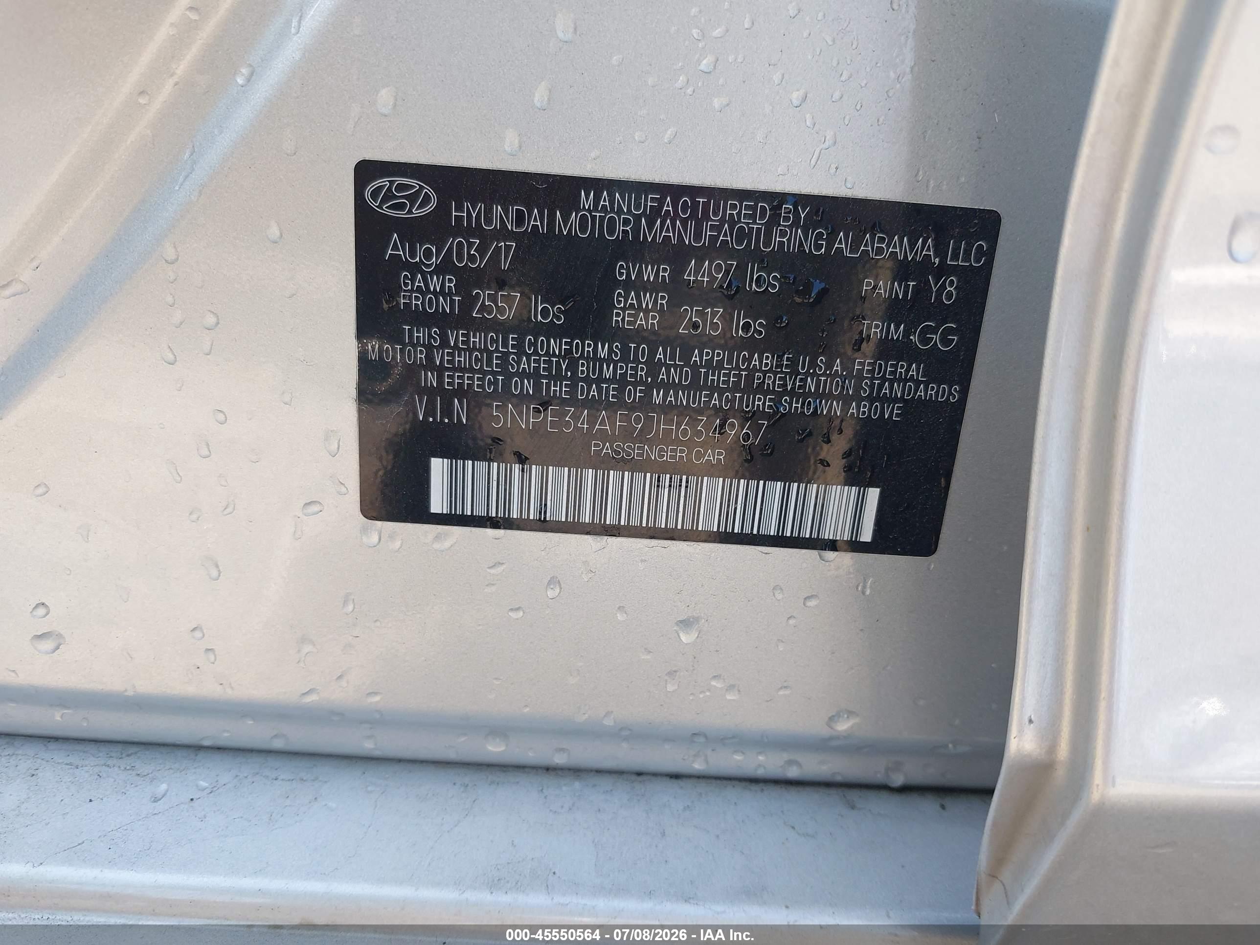 2018 HYUNDAI SONATA