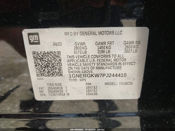 2023 CHEVROLET TRAVERSE FWD LT CLOTH — I9