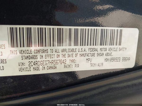 2017 DODGE GRAND CARAVAN GT