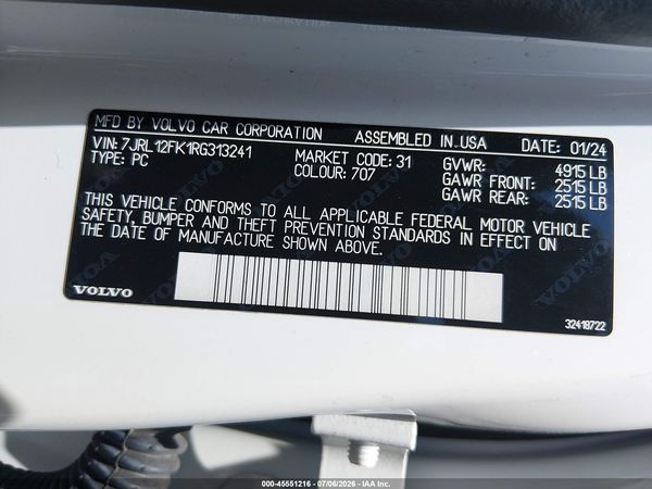 2024 VOLVO S60 B5 CORE DARK THEME