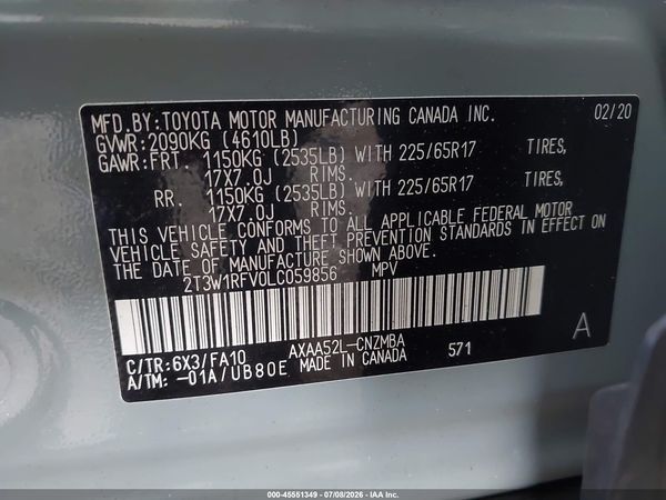 2020 TOYOTA RAV4 XLE
