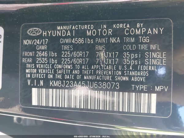 2018 HYUNDAI TUCSON SE