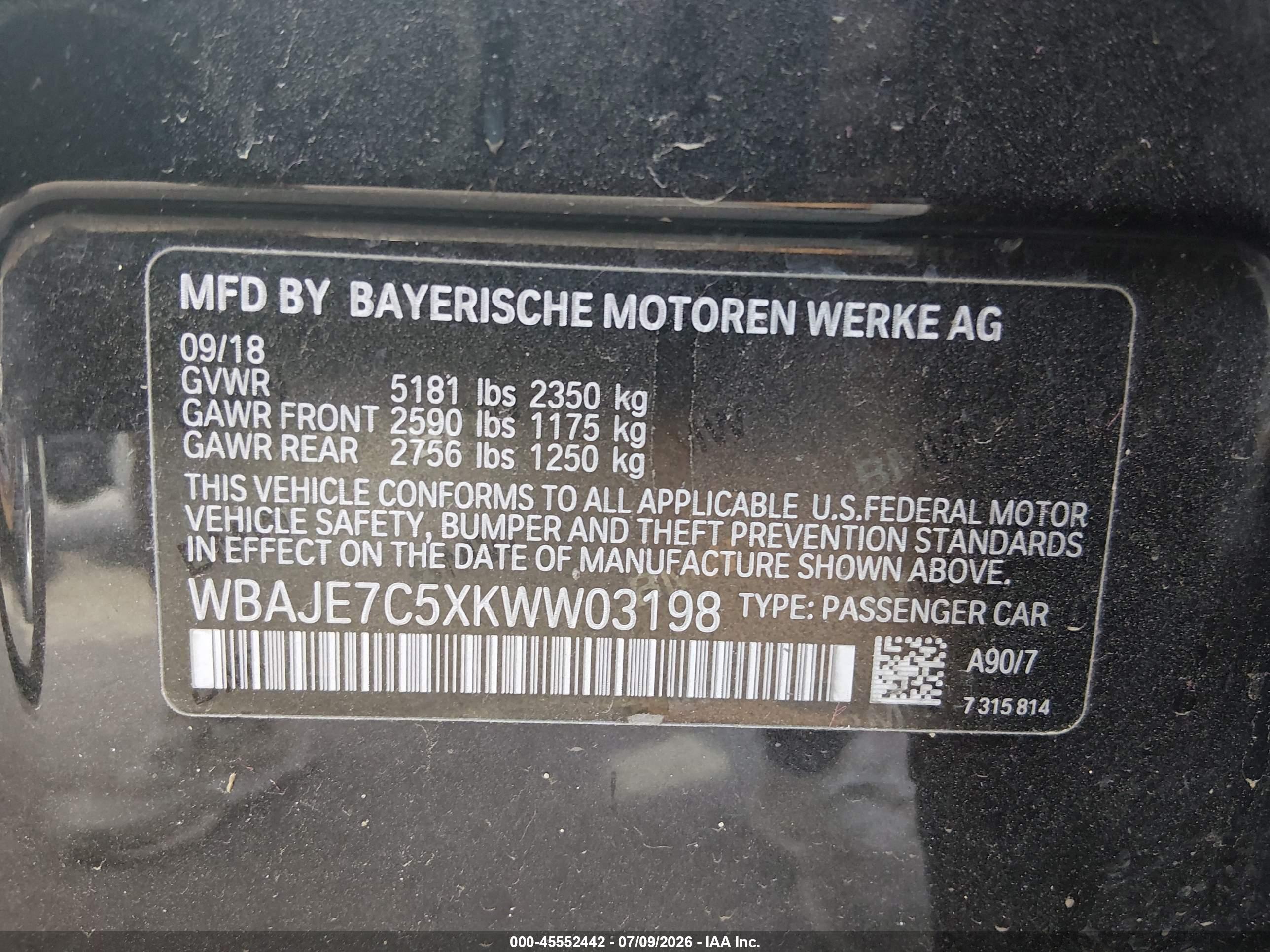 2019 BMW 540I XDRIVE