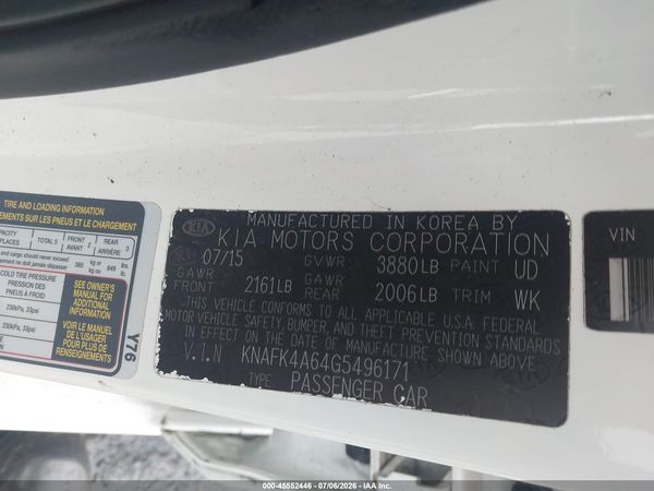 2016 KIA FORTE LX