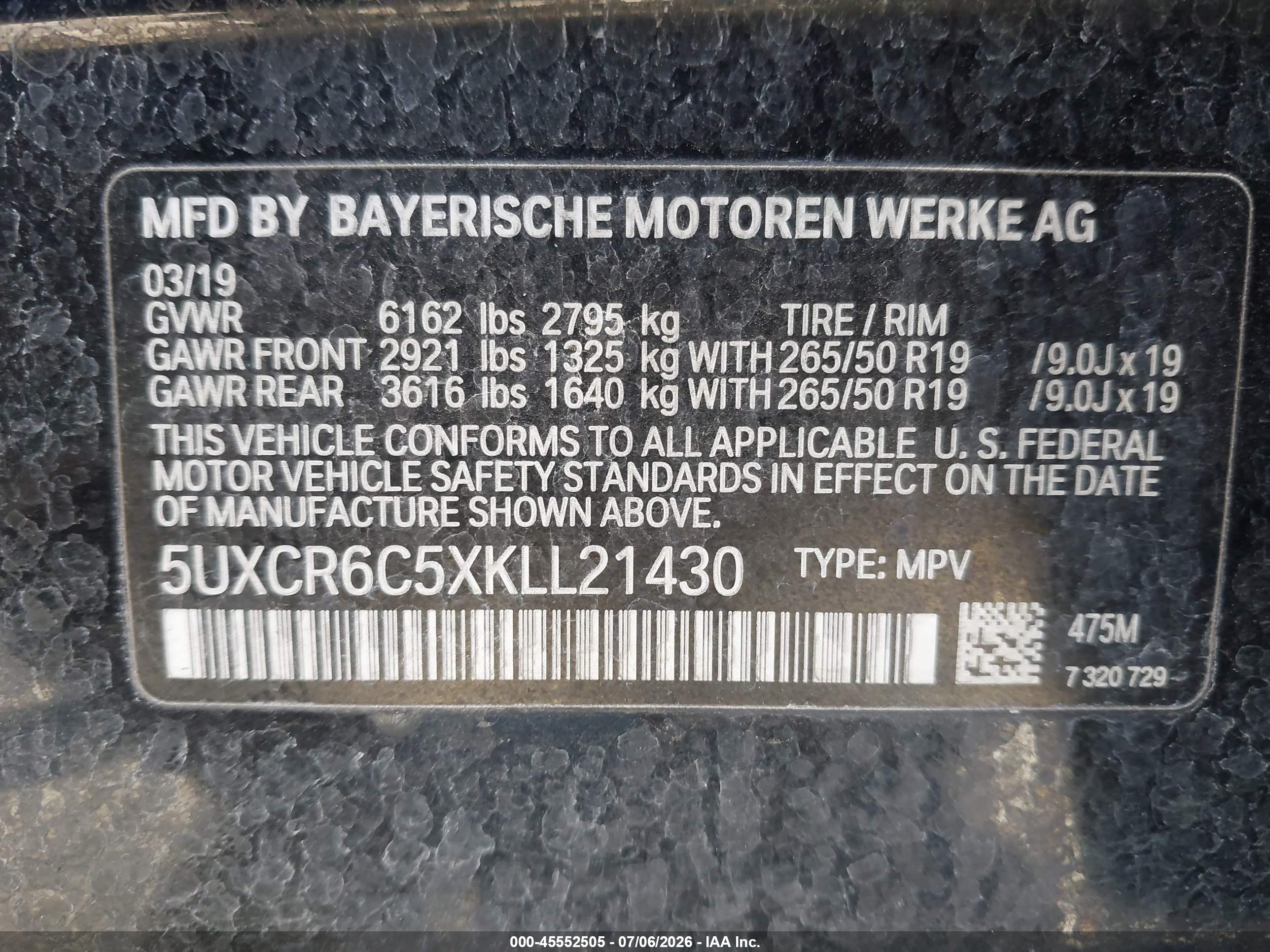 2019 BMW X5 XDRIVE40I
