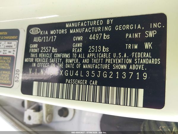 2018 KIA OPTIMA EX