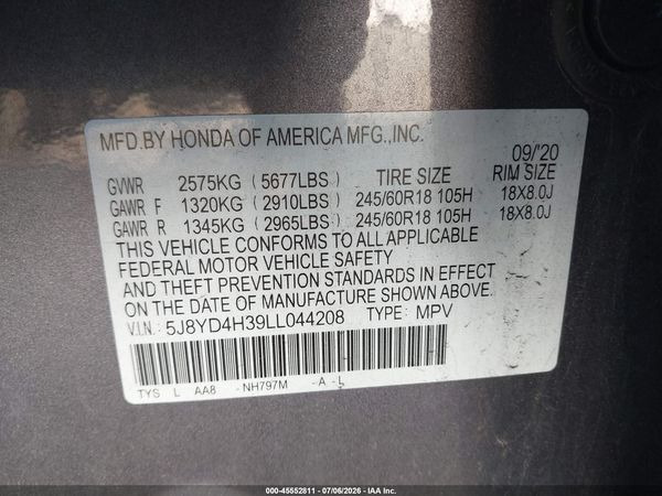 2020 ACURA MDX STANDARD