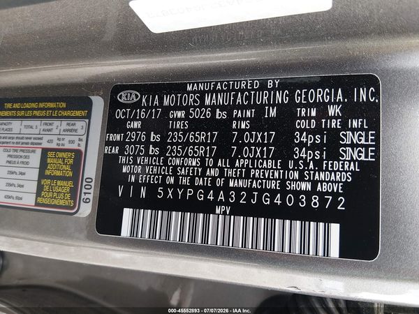 2018 KIA SORENTO 2.4L LX