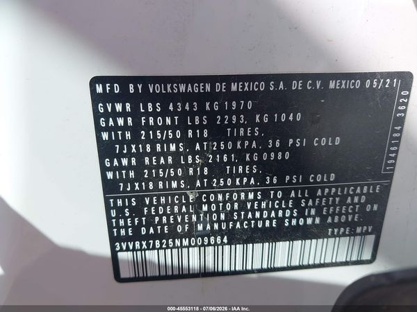 2022 VOLKSWAGEN TAOS 1.5T SE — I9