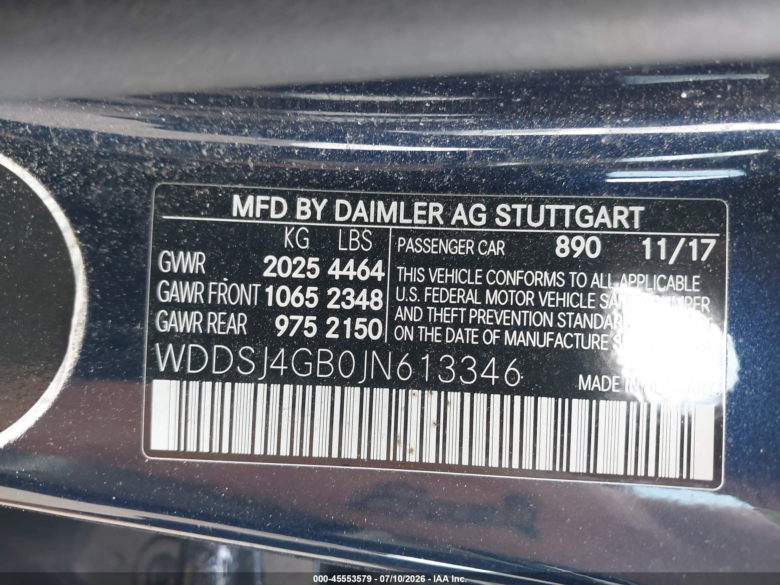 2018 MERCEDES-BENZ CLA 250 4MATIC