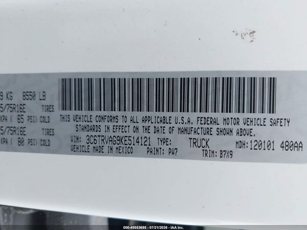 2019 RAM PROMASTER 1500 LOW ROOF 136 WB