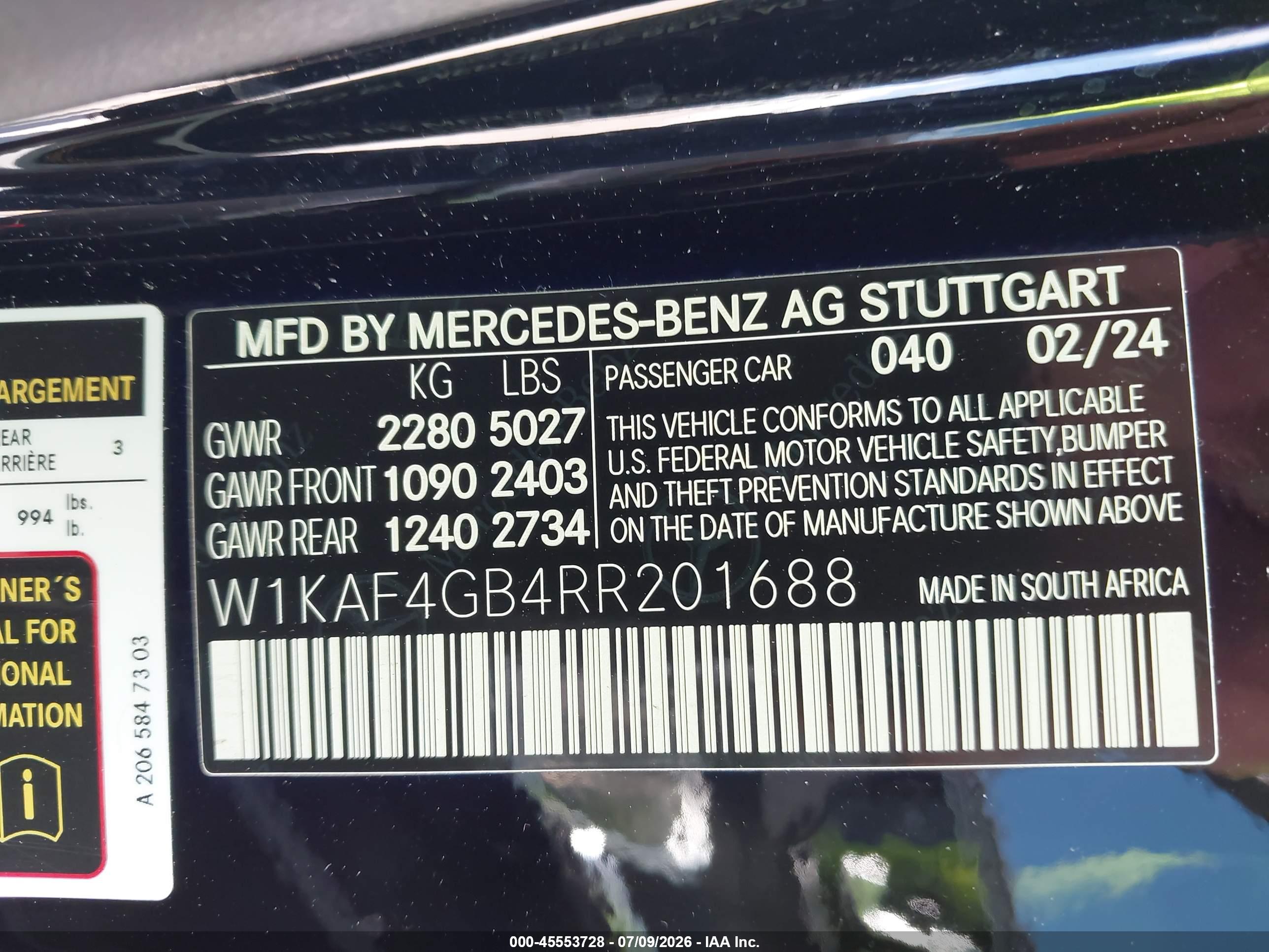 2024 MERCEDES-BENZ C 300 C300