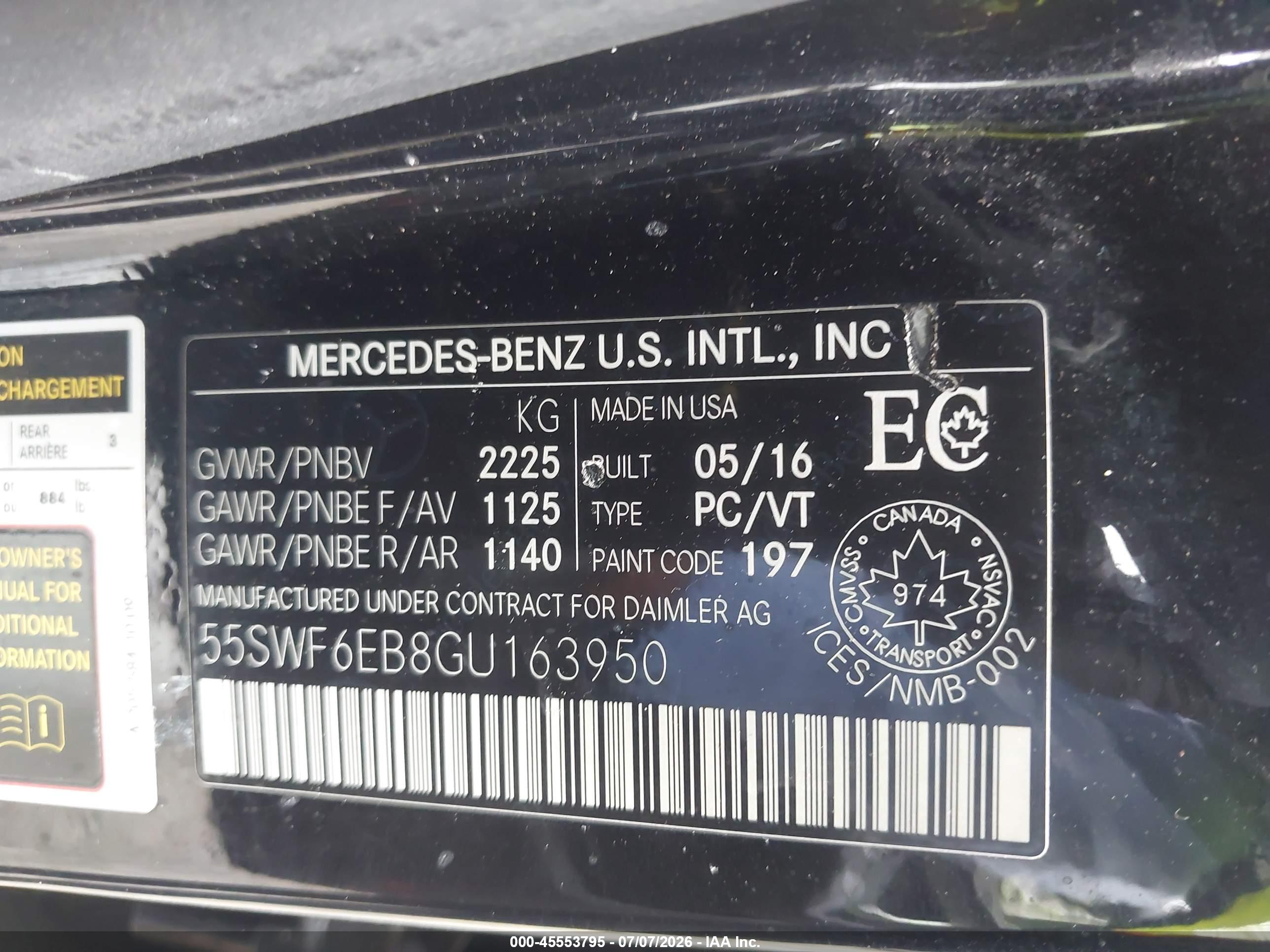 2016 MERCEDES-BENZ C 450 AMG 4MATIC