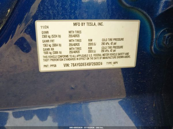 2025 TESLA MODEL Y