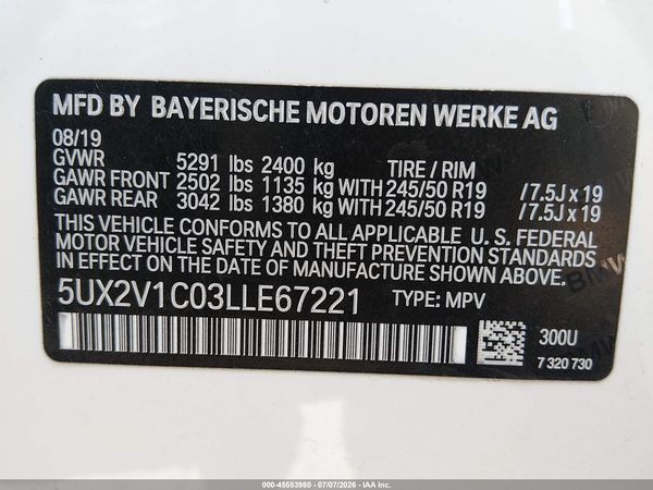 2020 BMW X4 XDRIVE30I