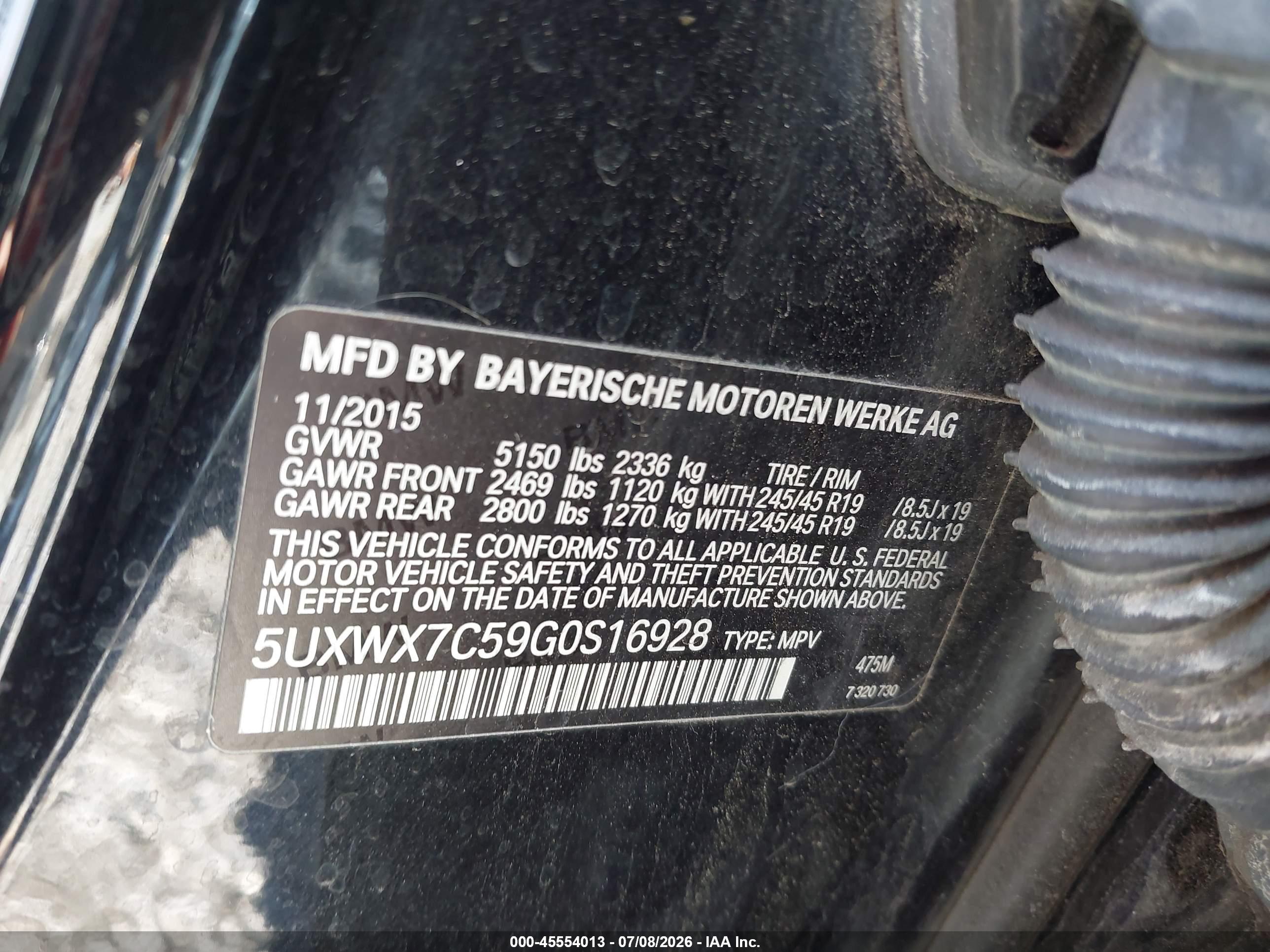2016 BMW X3 XDRIVE35I