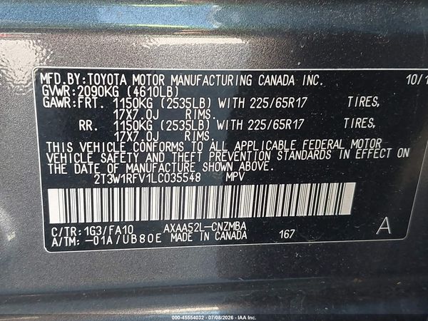 2020 TOYOTA RAV4 XLE