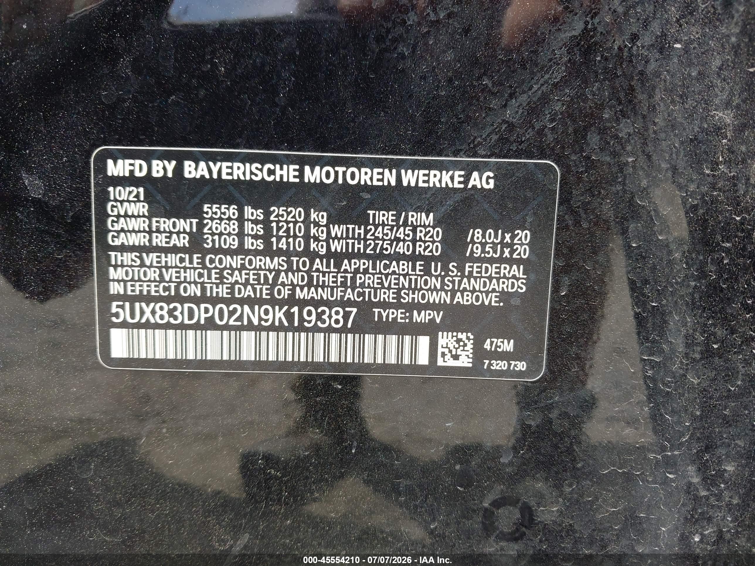 2022 BMW X3 M40I