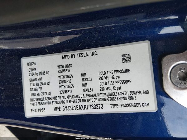 2024 TESLA MODEL 3