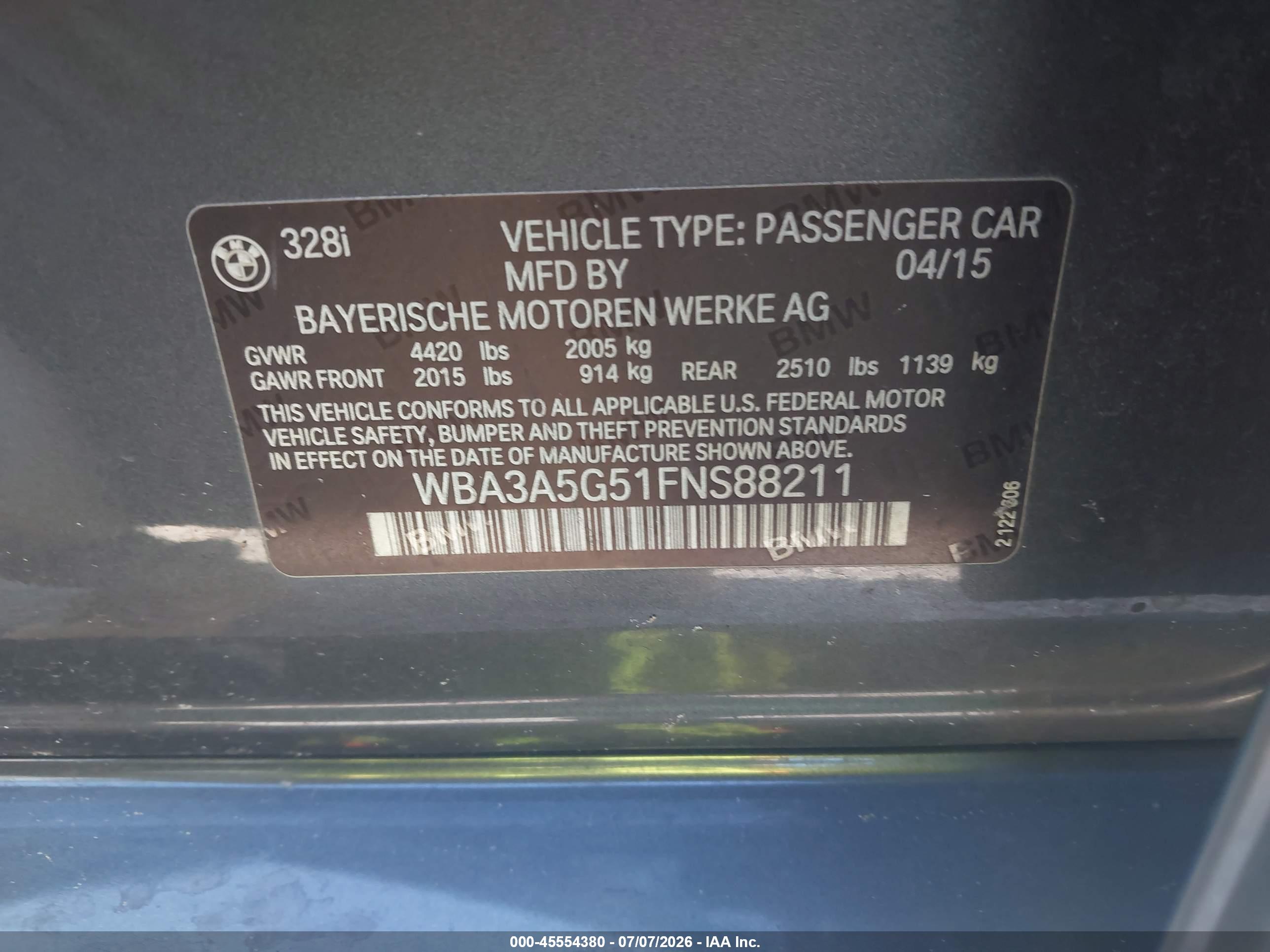 2015 BMW 328I SA