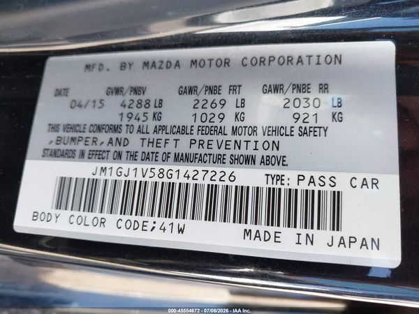 2016 MAZDA MAZDA6 I TOURING