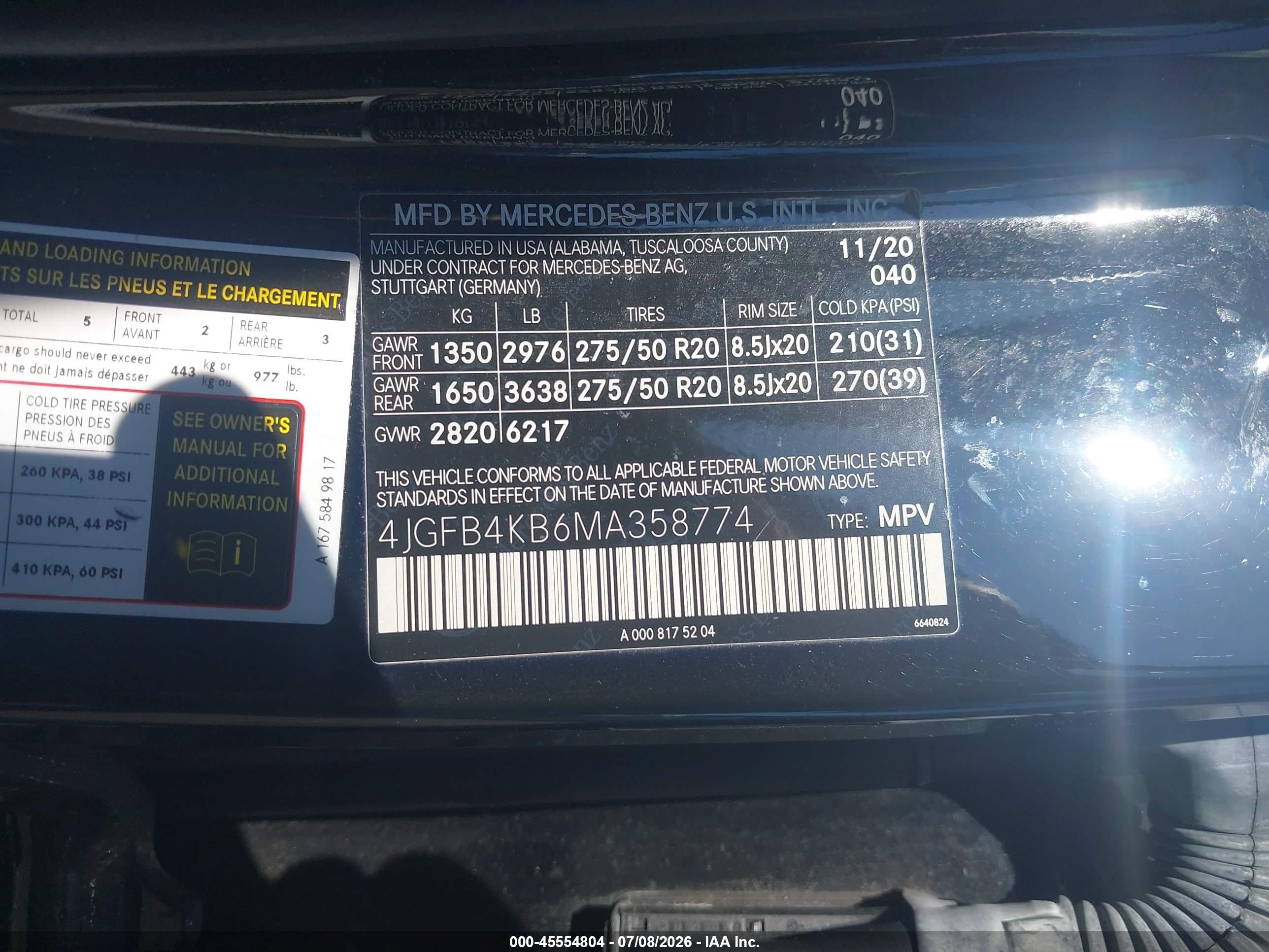 2021 MERCEDES-BENZ GLE 350 4MATIC