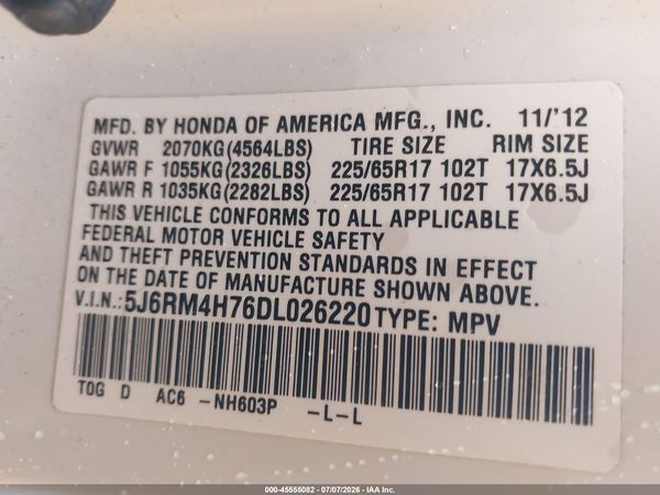 2013 HONDA CR-V EX-L