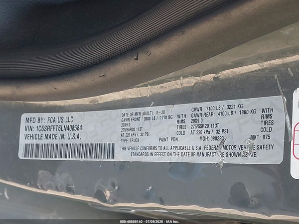 2020 RAM 1500 BIG HORN  4X4 5'7 BOX