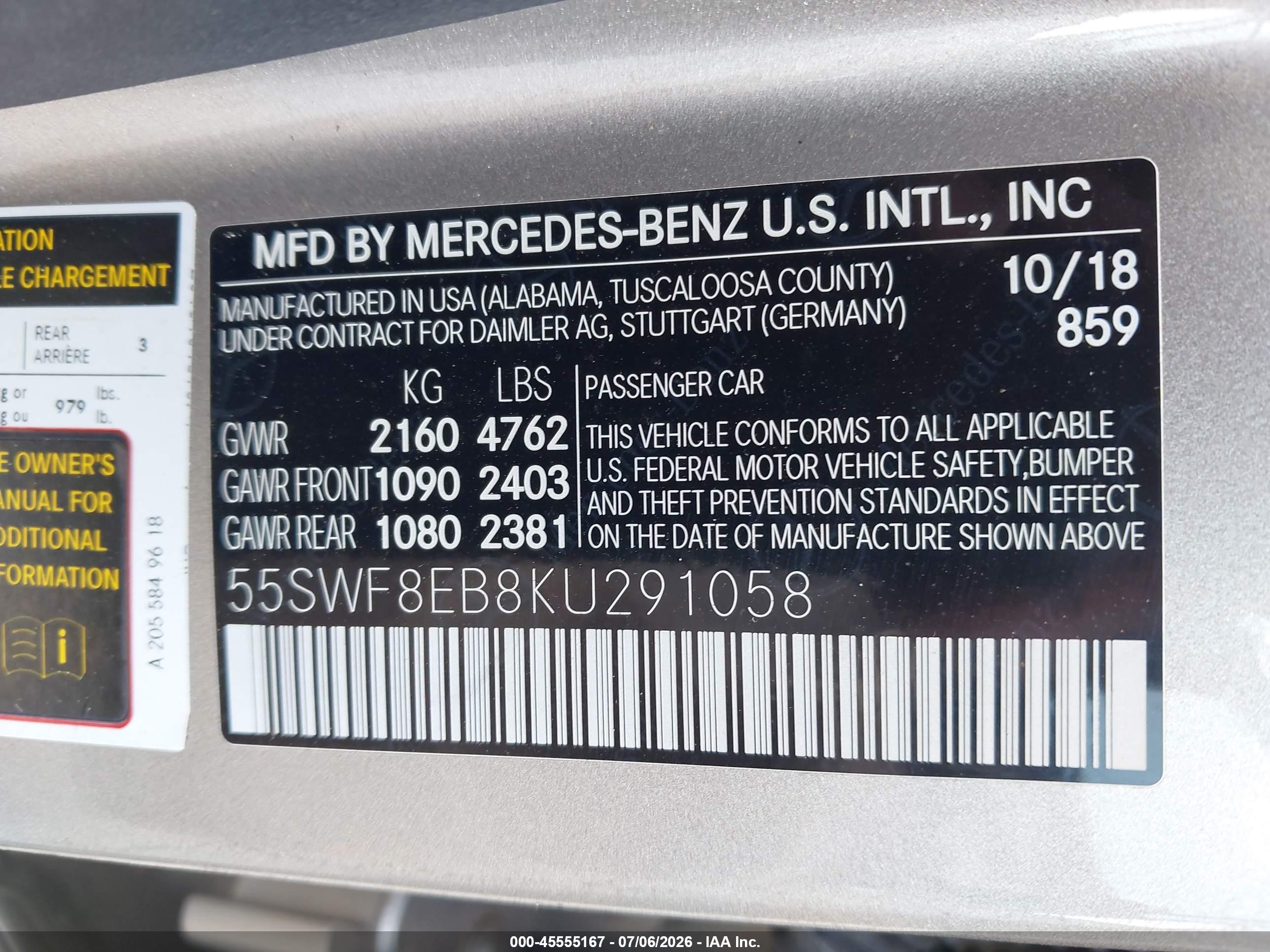 2019 MERCEDES-BENZ C 300 4MATIC