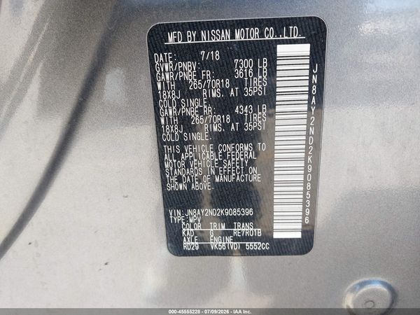 2019 NISSAN ARMADA SV