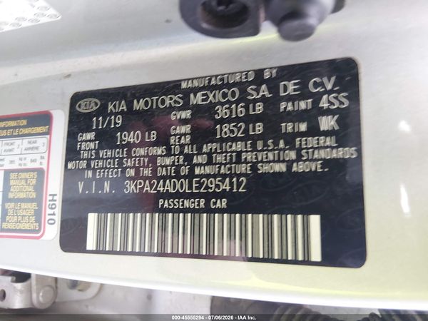 2020 KIA RIO S