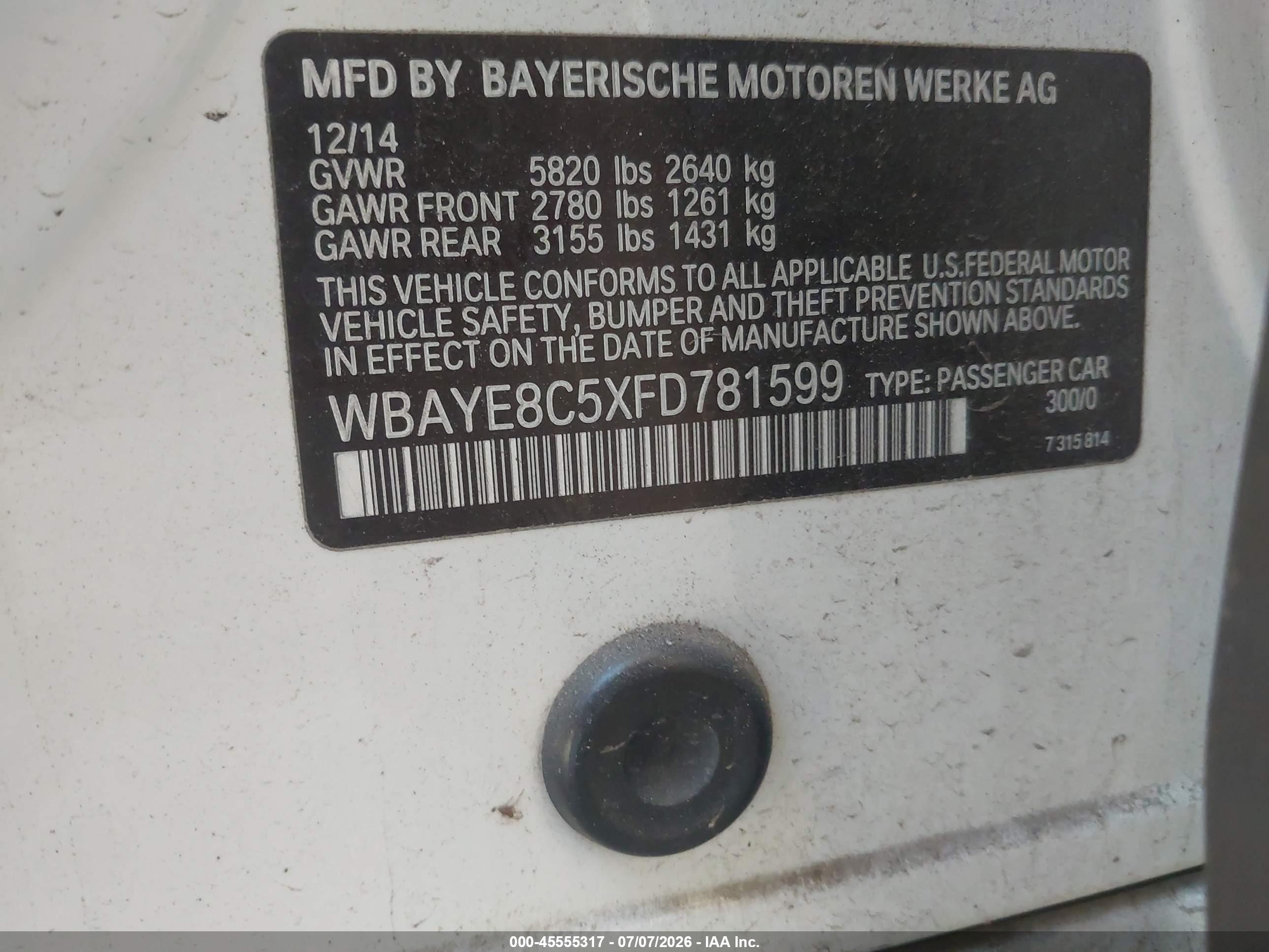 2015 BMW 750LI 750Li/Alpina B7