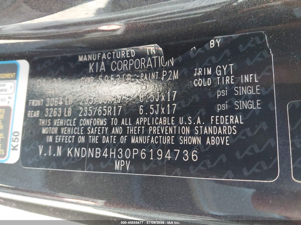 2023 KIA CARNIVAL MPV LX SEAT PACKAGE