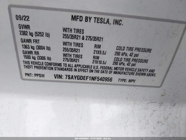 2022 TESLA MODEL Y